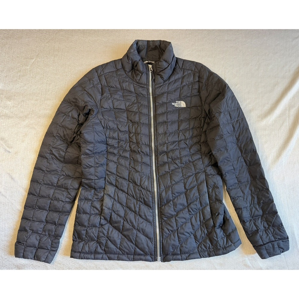 The North Face Thermoball Jacket Coat Womens Large Black Quilted Puffer Light